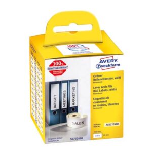 Rollen-Etiketten Ordner - 59 x 190 mm, weiß, permanent, 110 Etiketten