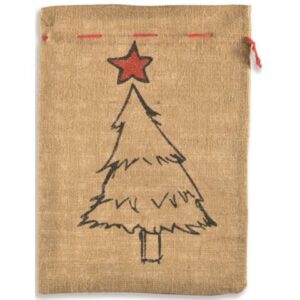 Weihnachtlicher Jutesack Baum natur