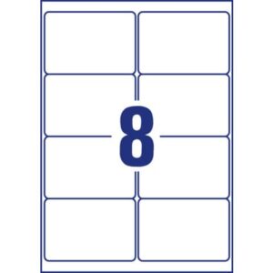 L4715REV-20 Wetterfeste Etiketten (A4, 160 Stück, ablösbar, 99,1 x 67,7 mm) 20 Blatt weiß