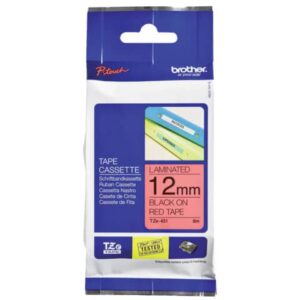 TZe-431 Schriftbandkassette - laminiert, 12 mm x 8 m, schwarz auf rot