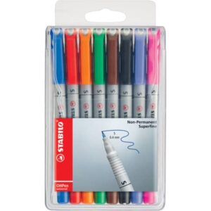 Folienstift - OHPen universal - wasserlöslich superfein - 8er Pack - mit 8 verschiedenen Farben