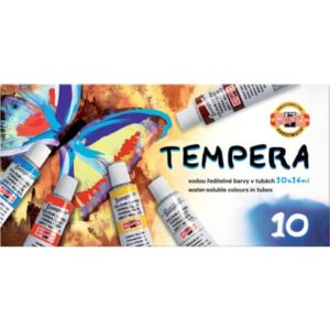 Malfarbe Tempera - 10 x 16ml Tuben, sortiert