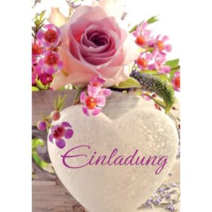 Einladungskarte mit Text - Pack mit 5 Stück inkl. Umschlag