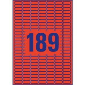 L6036-20 Etiketten - 25,4 x 10 mm, rot, 3.780 Etiketten/20 Blatt, wiederablösbar