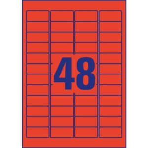 L6038-20 Etiketten - 45,7 x 21,2 mm, rot, 960 Etiketten/20 Blatt, wiederablösbar