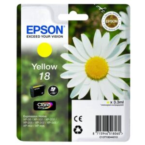 Original Epson Tintenpatrone gelb (C13T18044012,18,T1804,T18044012)