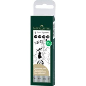 Tintenschreiber ECCO PIGMENT - 4er Set (0,2/0,4/0,6/0,8 mm), schwarz