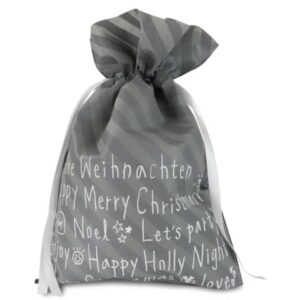 Weihnachtssack mit Text - 30 x 45 cm, grau