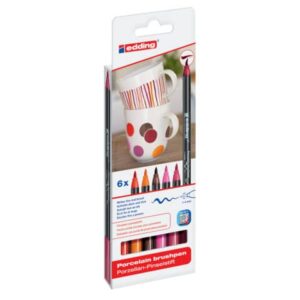 4200 Porzellanpinselstift - 1 - 4 mm, warm colour Set, 6 Farben sortiert