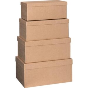 Geschenkkarton One Colour - 4 tlg., hoch, hellbraun