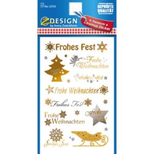 Z-Design 52720, Weihnachtssticker, Schriftzug: "Frohe Weihnachten", 2 Bogen/20 Sticker