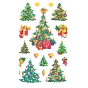 Z-Design 52401, Weihnachtssticker, Weihnachtsbäume, 3 Bogen/51 Sticker