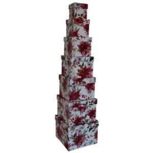 Weihnachtsgeschenkkarton Weihnachtsstern - 7 tlg., Würfel