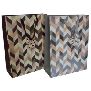 Geschenktragetasche Zacken - 30 x 40 x 12 cm, sortiert