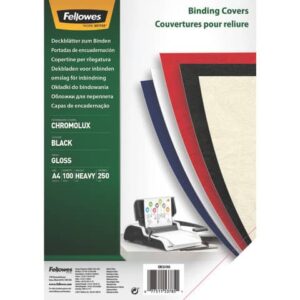 Deckblätter Chromolux - A4, Karton 250 g/qm, schwarz, 100 Stück