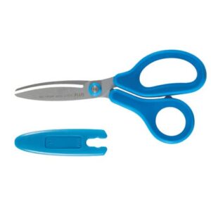 Kinderschere Fitcut Curve - 14,5 cm, blau, rund, inkl. Klingenschutz und Namenssticker