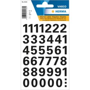 4164 Zahlen 15 mm 0-9 wetterfest Folie schwarz 1 Bl.