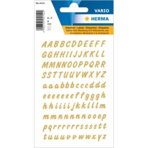 4152 Buchstaben 8 mm A-Z wetterfest Folie transparent gold 2 Bl.