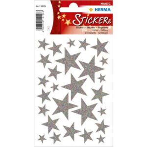 15128 Sticker MAGIC Sterne - silber, glittery