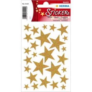 15129 Sticker MAGIC Sterne - gold, glittery