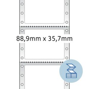 8211 Computeretiketten - weiß, 88,9x35,7 mm, matt, 4000 Stück