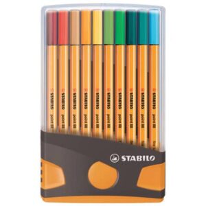 Fineliner point 88® Etui ColorParade - 20er Tischset in anthrazit/orange - mit 20 verschiedenen Farben