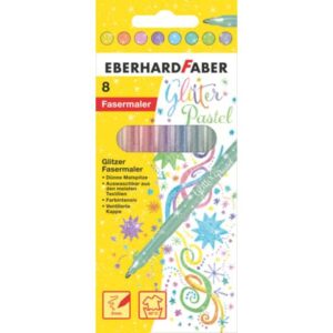 Fasermaler Glitzer Pastell 8er Etui, 3mm, sortiert