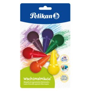 Wachsmalmäuse - 6 Farben sortiert, Blisterpackung