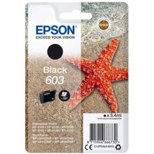 Original Epson Tintenpatrone schwarz (C13T03U14010,T03U140,603,T03U1,T03U14010)