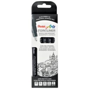 Permanent Fineliner S20P-5 pigmentierter Tinte, 5 Stück sortiert, schwarz