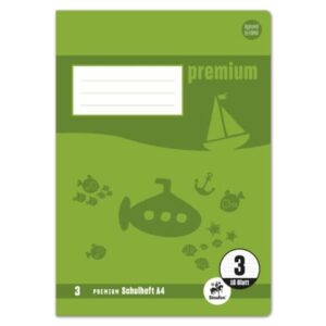 Heft PREMIUM LIN 3 - A4, 16 Blatt, 90 g/qm, DoppelPREMIUM LIN ien