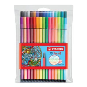 Premium-Filzstift - Pen 68 - 30er Pack - mit verschiedenen Farben inklusive 6 Neonfarben
