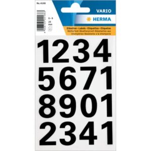4168 Zahlen 25 mm 0-9 wetterfest Folie schwarz 1 Bl.