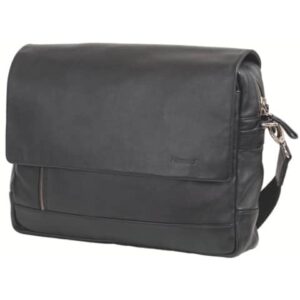 Schultertasche ORO Leder schwarz