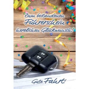 Glückwunschkarte zum Führerschein - inkl. Umschlag