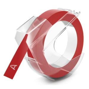 Prägeband - 9 mm x 3 m, glänzend rot