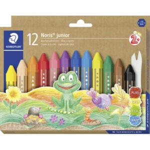 Wachsmalkreide Noris® junior 224 - Kartonetui 12 Farben, sechskant