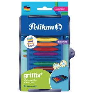 Kreativfabrik Wachsmalstifte griffix® - 8 Farben, dreikant, in Universaletage