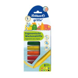 Wachsmalstifte griffix® - 8 Farben sortiert, dreikant, Kartonetui