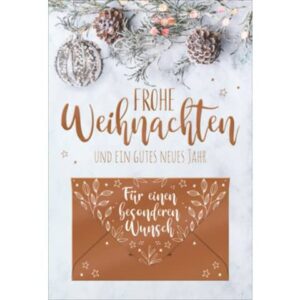 D.T. Weihnachtskarte mit Geldscheinfach - inkl. Umschlag