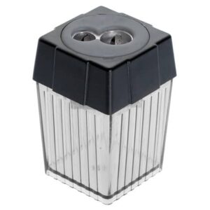Doppel-Dosenbleistiftspitzer, für 7,8 und 11mm, Kunststoff, quadratisch, schwarz