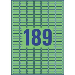 L6049-20 Etiketten - 25,4 x 10 mm, grün, 3.780 Etiketten/20 Blatt, wiederablösbar