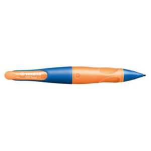 Ergonomischer Druck-Bleistift für Linkshänder - EASYergo 1.4 in ultramarinblau/neonorange - Einzelstift - inklusive 3 dünner Minen - Härtegrad HB