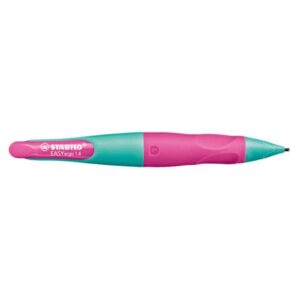 Ergonomischer Druck-Bleistift für Linkshänder - EASYergo 1.4 in türkis/neonpink - Einzelstift - inklusive 3 dünner Minen - Härtegrad HB