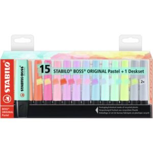 Textmarker - BOSS ORIGINAL Pastel - 15er Tischset - mit 14 verschiedenen Farben