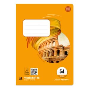 Vokabelheft - LIN54, A5, 40 Blatt, 80 g/qm, 9 mm liniert mit 2 MST