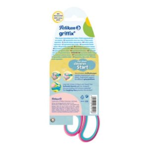 griffix® Schulschere - 14 cm, Lovely Pink, rund, inkl. Namenssticker, Blister