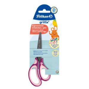 griffix® Schulschere - 15 cm, Sweet Berry, spitz, inkl. Namenssticker, Blister