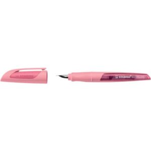 Schulfüller EASYbuddy® - Linkshänder Feder L, rosiges rouge, inkl. Standardpatrone