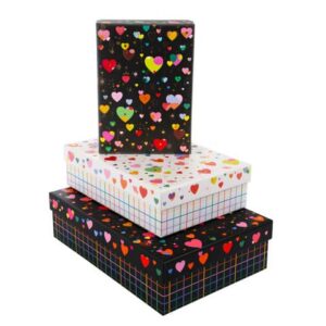 Geschenkkarton Heart to Heart - 3 tlg., flach